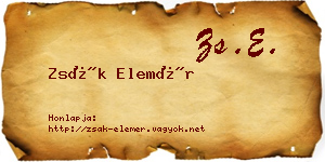Zsák Elemér névjegykártya